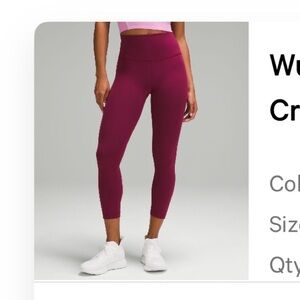 Lululemon Wunder train. 23 inches. Size 8. Deep luxe color